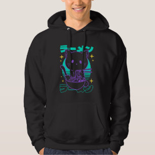 Anime Ramen Cat Japanese Retro Noodles Aesthetic K Hoodie