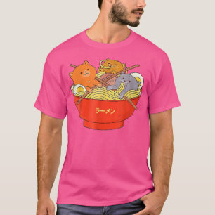 Anime Ramen Cat Retro Japanese Noodles Aesthetic K T-Shirt