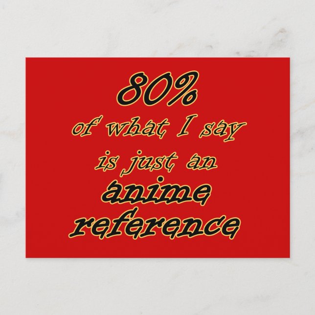 Anime Reference Joke Postcards! Postcard (Front)