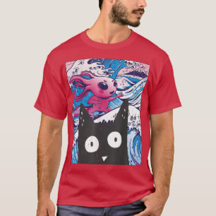 Anime Retro Kitten Neko Synthwave Japan 80s Manga  T-Shirt