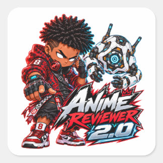 Anime Reviewer 2.0 Anime Boss King Chibi Anime Sti Square Sticker