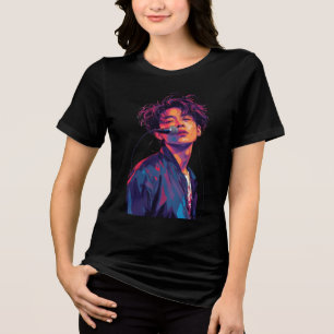 Anime Rock Singer Vibrant Pop Art Tri-Blend Shirt