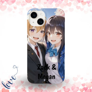 Anime Romantic Couple - Students Selfie Personaliz Case-Mate iPhone 14 Case