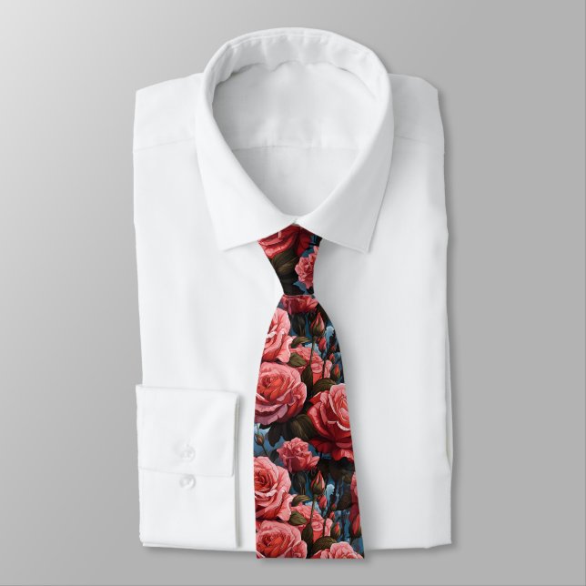 Anime Roses Blue Tie (Tied)