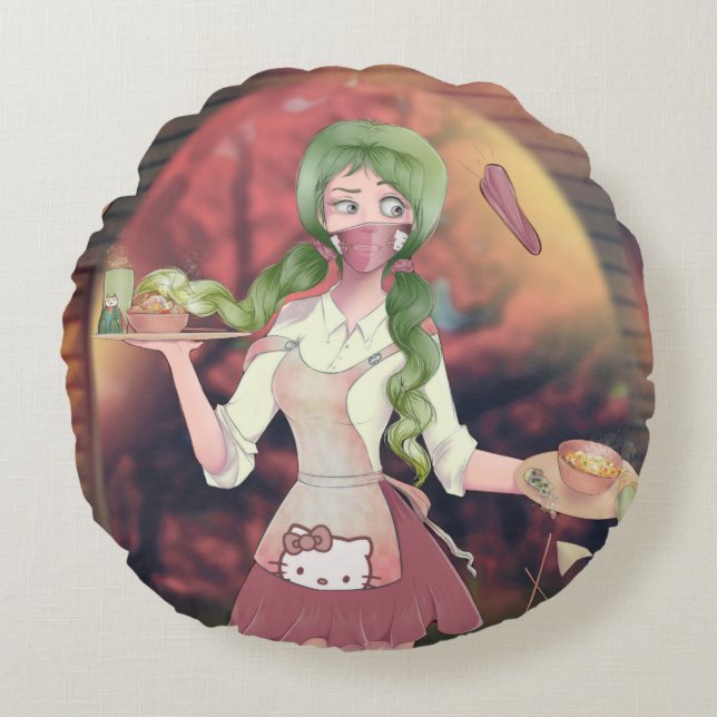 anime round cushion (Front)