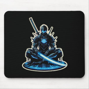 Anime Samurai Gamer Warrior Sci-fi Cyber Punk Futu Mouse Pad