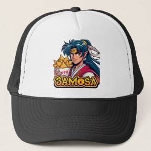 Anime Samurai Samosa Lover Art Trucker Hat