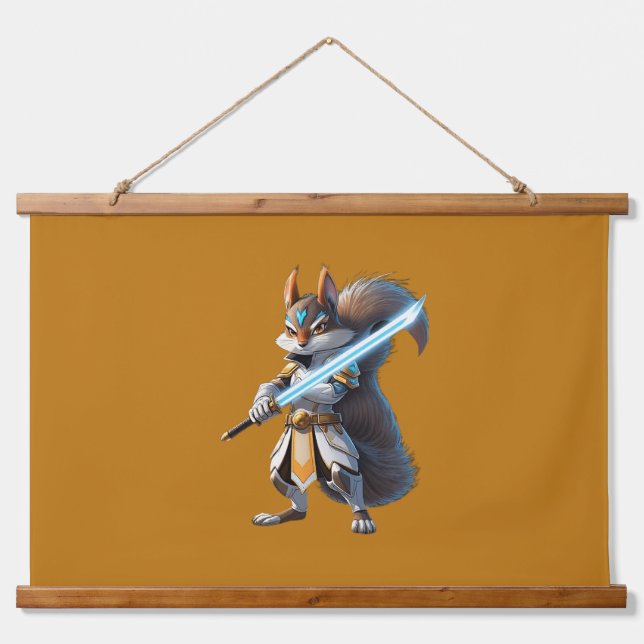 Anime Samurai Squirrel Warrior Hanging Tapestry (Front)