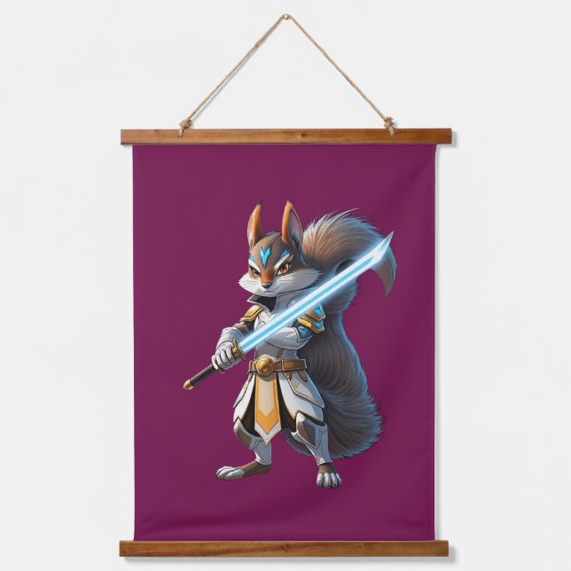 Anime Samurai Squirrel Warrior Hanging Tapestry (Front)