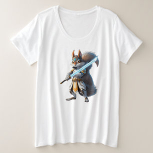 Anime Samurai Squirrel Warrior Plus Size T-Shirt