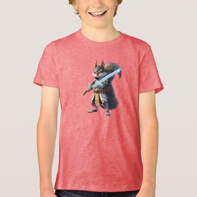 Anime Samurai Squirrel Warrior Tri-Blend Shirt (Front)