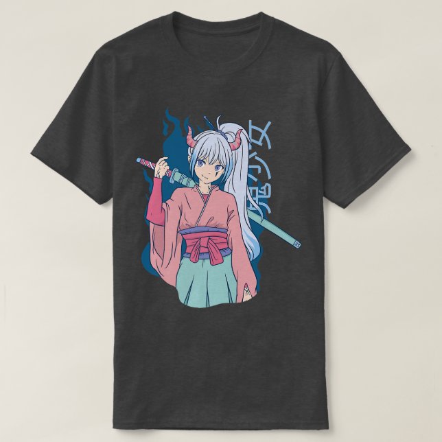 Anime Samurai Warrior Horns Otaku Manga Fighter  ( T-Shirt (Design Front)