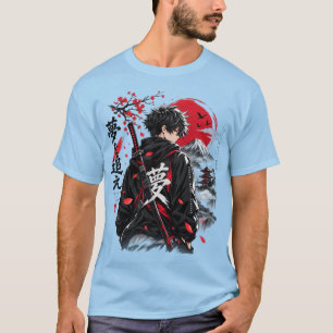 Anime Samurai Warrior Japanese Style T-Shirt – Red