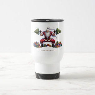 Anime Santa Squat Shirt - Funny Christmas Gym Shir Travel Mug