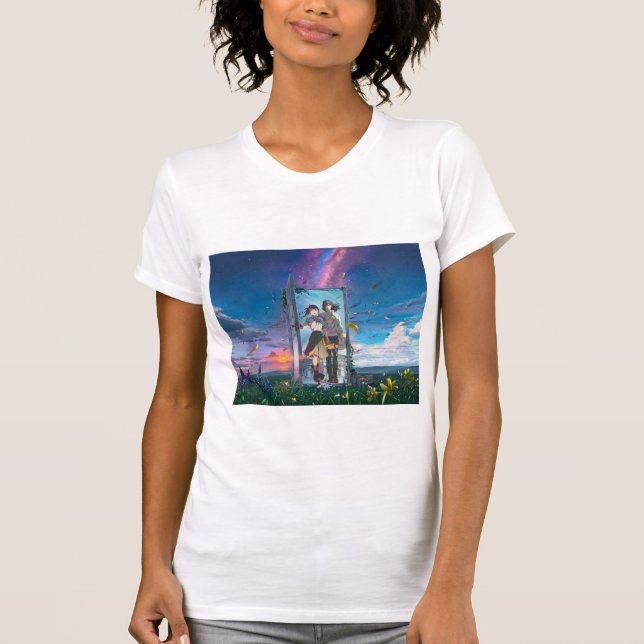 Anime scenery starry sky sunset T-Shirt (Front)