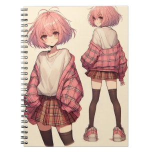 Anime school girl notebook