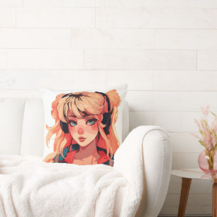 Anime Serenade: Turquoise Melody Cushion