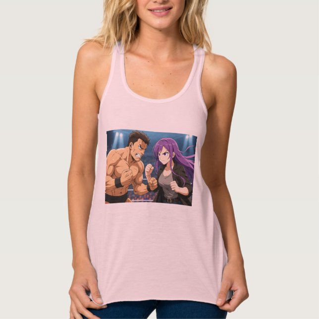 Anime Showdown: Fighter vs Heroine Singlet (Front)