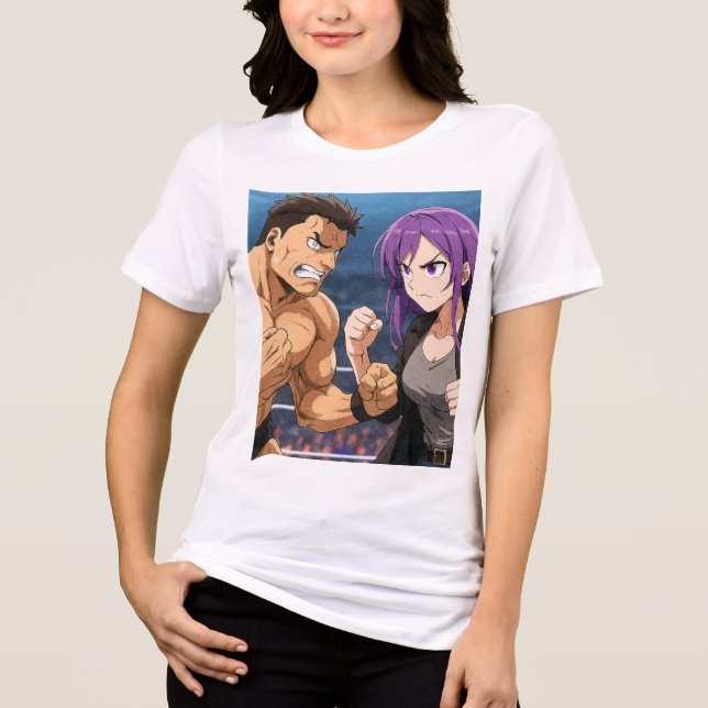 Anime Showdown: Fighter vs Heroine Tri-Blend Shirt (Front)