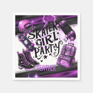 Anime Skater Girl Birthday Party Skateboarding Napkin