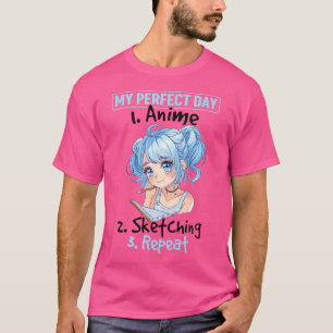 Anime Sketching Otaku Manga Drawing Kawaii T-Shirt