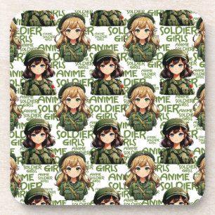 Anime Soldier Girls Pattern Design Coaster