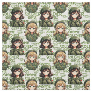 Anime Soldier Girls Pattern Design Fabric