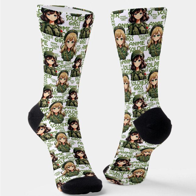 Anime Soldier Girls Pattern Design  Socks (Creator Uploaded)