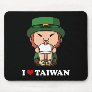 Anime St Patricks Day Leprechaun Bubble Tea I Love Mouse Pad