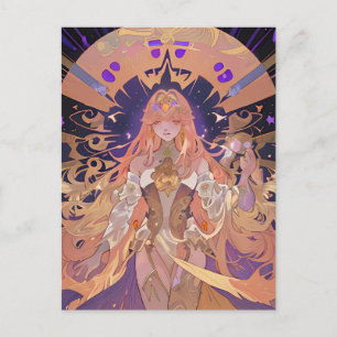 Anime Stained Glass Postcard