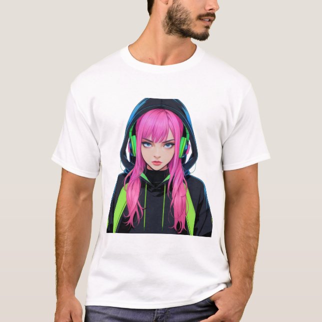 Anime Streetwear Girl T-Shirt (Front)