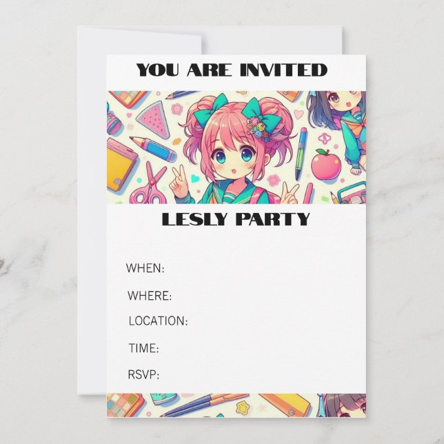 anime student invitation (Back)