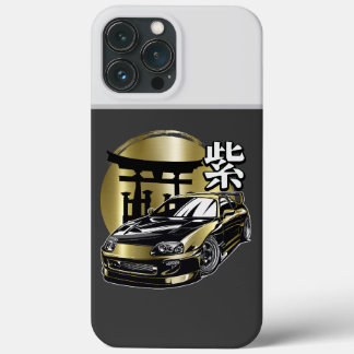 ANIME STYLE GOLDEN DRIFTING CAR iPhone 13 PRO MAX CASE