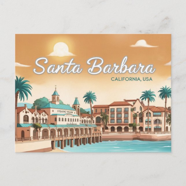 Anime Style Santa Barbara, California, USA Postcard (Front)