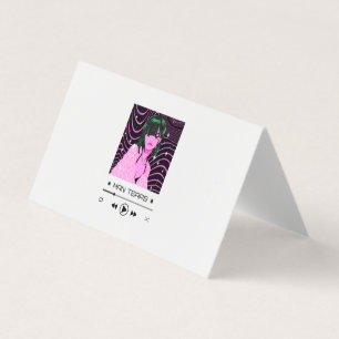 anime style with a customisable media player business card