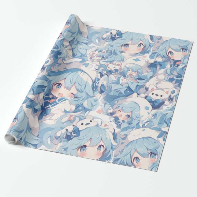 Anime style wrapping paper (Unrolled)
