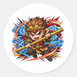 Anime Sun Wukong Monkey King - Journey to the West Classic Round Sticker
