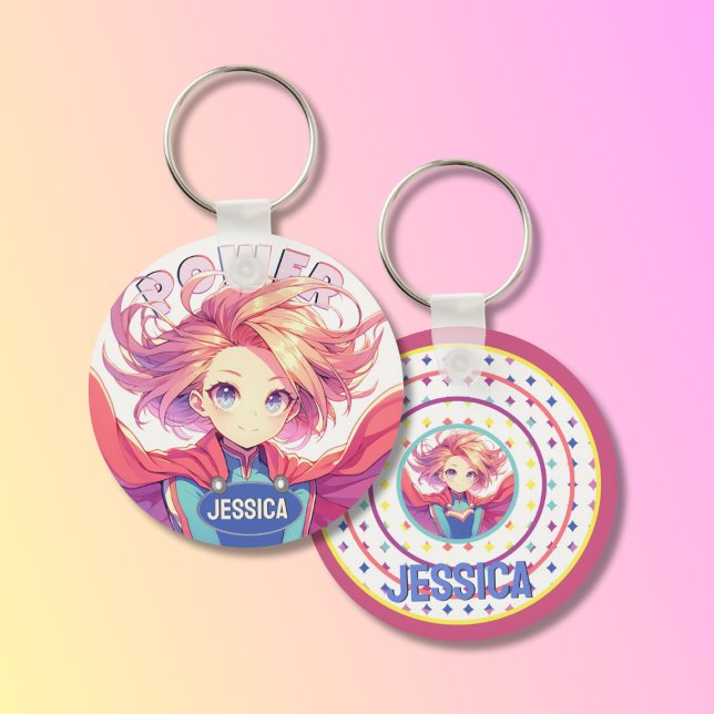 Anime Super Girl Key Ring (Creator Uploaded)