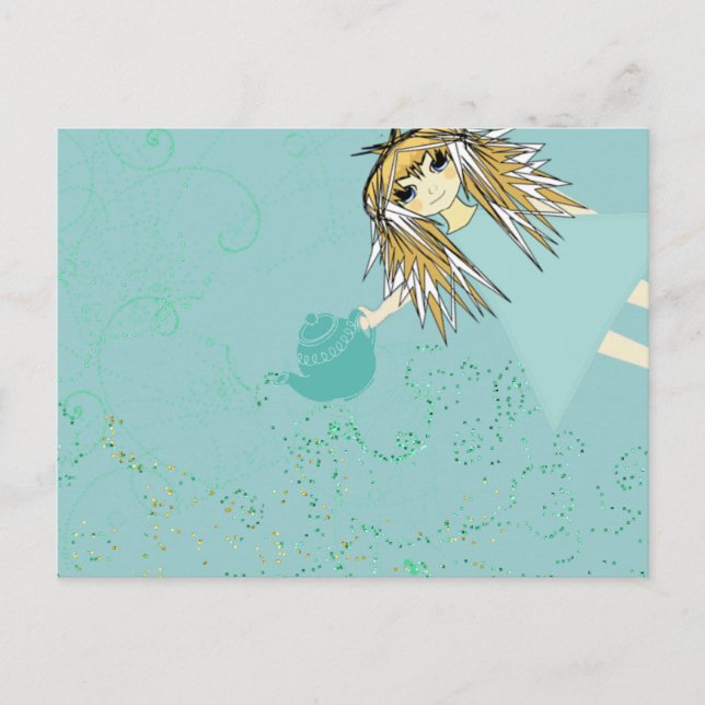 Anime Tea Party Invitation Postcard (Front)