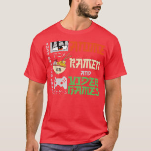 Anime Teen Boy Ramen Bowl Japanese Kawaii Gamer Ga T-Shirt