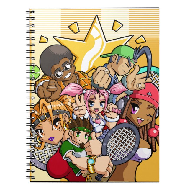 Anime Tennis Characters Spiral Notebook (Front)