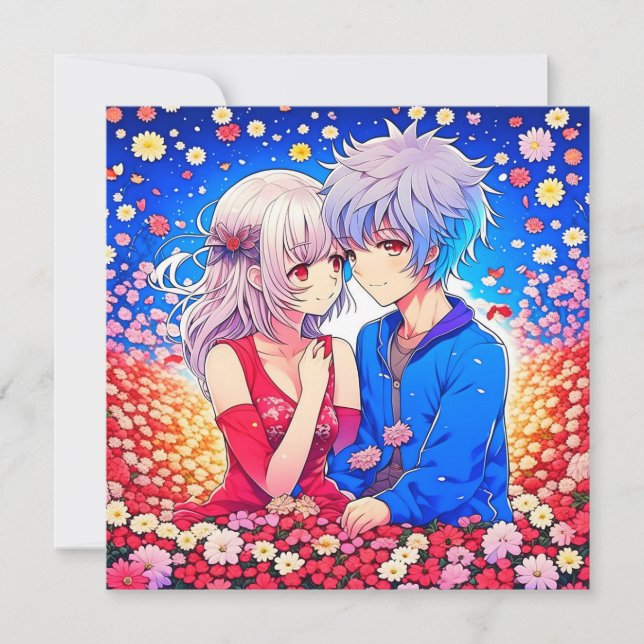 Anime Themed Valentine's Day Party Save The Date (Front)