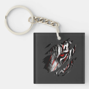 Anime Tiger Eyes Through Scratch Key Ring