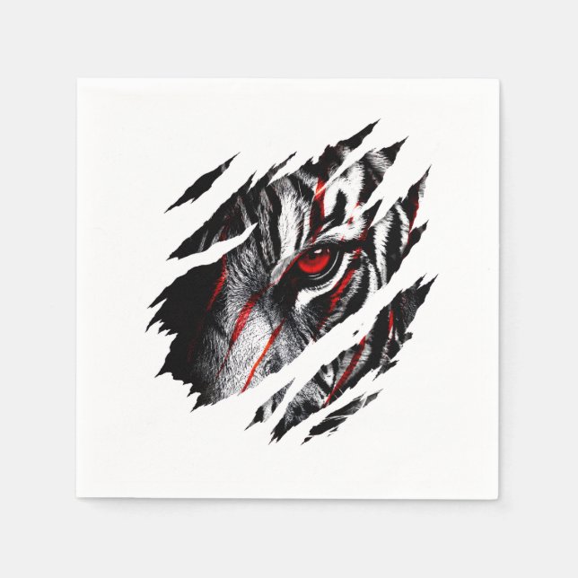 Anime Tiger Eyes Through Scratch Napkin (Front)