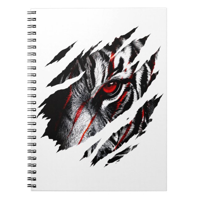 Anime Tiger Eyes Through Scratch Notebook (Front)