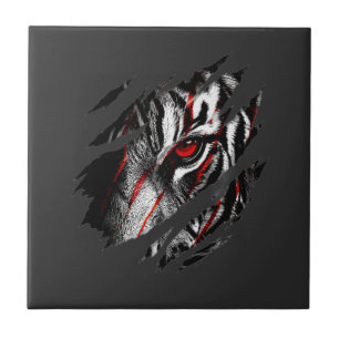Anime Tiger Eyes Through Scratch Tile