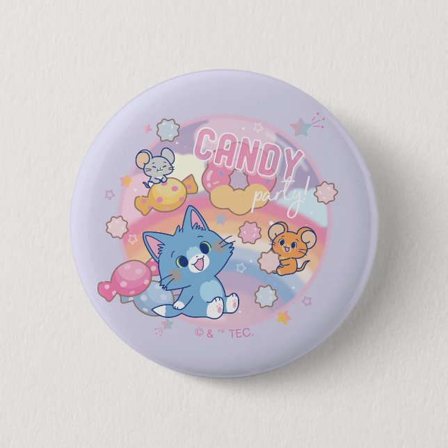 Anime Tom and Jerry Candy Party 6 Cm Round Badge (Front)