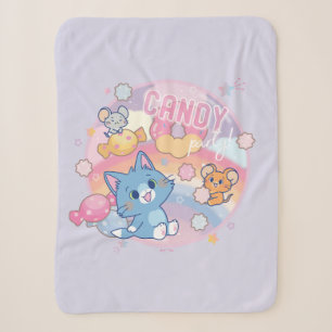 Anime Tom and Jerry Candy Party Sherpa Blanket