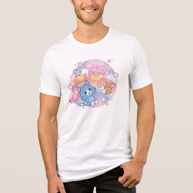 Anime Tom and Jerry Candy Party Tri-Blend Shirt (Front)