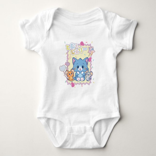 Anime Tom and Jerry Strawberry Fun Baby Bodysuit (Front)